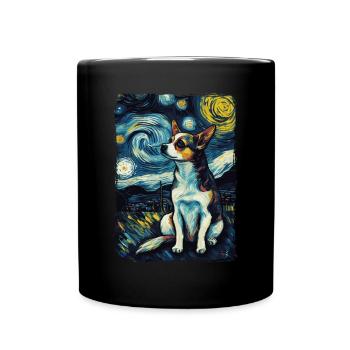 Chihuahua Starry Night - Tasse einfarbig - Schwarz - Vorne