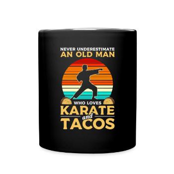 Never Underestimate An Old Man Who Loves Karate - Full Colour Mug - black - Front