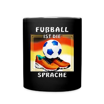 FOOTBALL FOOTBALL BOOTS FOOTBALL IS THE LANGUAGE - Full Colour Mug - black - Front