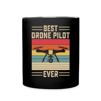 Drohnenpilot - Tasse einfarbig - Schwarz - Vorne