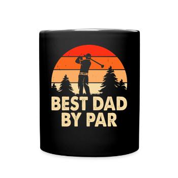 Best Dad By Par - Tasse einfarbig - Schwarz - Vorne