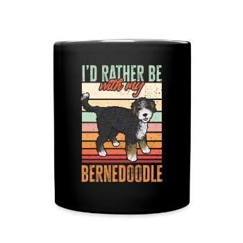 Bernedoodle Dog - Full Colour Mug - black - Front