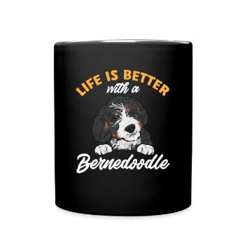 Bernedoodle Dog - Full Colour Mug - black - Front