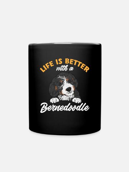 Bernedoodle Hund - Tasse einfarbig - Schwarz