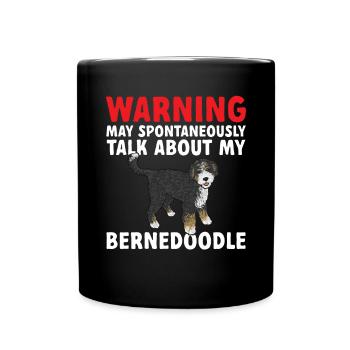 Bernedoodle Hund - Tasse einfarbig - Schwarz - Vorne