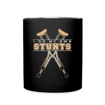 I Do My Own Stunts Broken Finger Broken Bone Bone - Full Colour Mug - black - Front