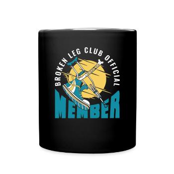 Broken Leg Club Official Member Broken Bone Bone - Full Colour Mug - black - Front