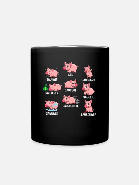 Saukalt Saustark Sauteuer Saugeil Saunass Schwein - Mug uni - noir
