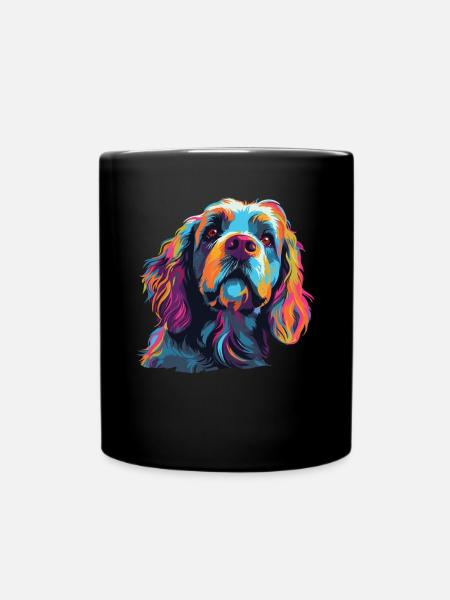 Wasserfarben Farbenfroher Löwchen - Tasse einfarbig - Schwarz