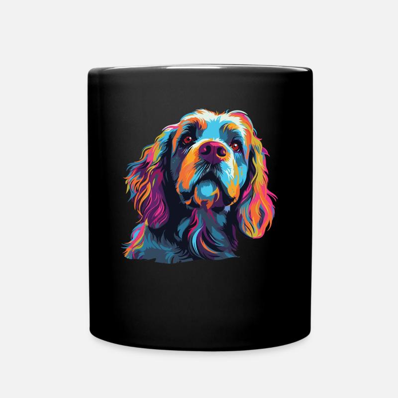 Wasserfarben Farbenfroher Löwchen - Tasse einfarbig - Schwarz