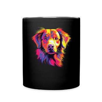 Watercolor Colorful Nova Scotia Duck Tolling - Full Colour Mug - black - Front