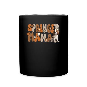 English Springer Spaniel Groovy Springer Mom - Full Colour Mug - black - Front