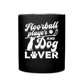 Joueur de floorball et amoureux des chiens - Propriétaire de chien Floorba - Mug uni - noir - Devant
