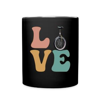 LIEBE Einrad Einradfahrer Einradfahrer Einrad - Tasse einfarbig - Schwarz - Vorne