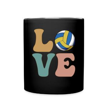 LOVE Volleyballspieler Mannschaftsbetreuer Trainer - Tasse einfarbig - Schwarz - Vorne