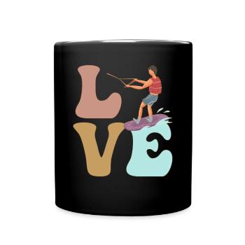 LOVE Wakeboard Wakeboarder Surf - Mug uni - noir - Devant