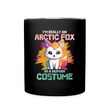 Niedliches Polarfuchs-Geschenk - Tasse einfarbig - Schwarz - Vorne