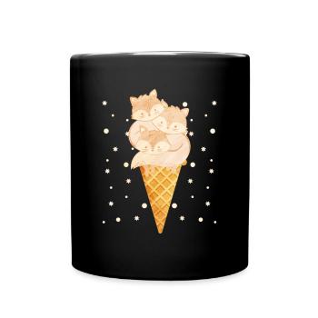 Niedliches Polarfuchs-Geschenk - Tasse einfarbig - Schwarz - Vorne