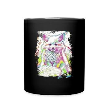 Niedliches Polarfuchs-Geschenk - Tasse einfarbig - Schwarz - Vorne