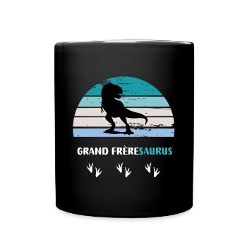 grand frère saurus grand frère Dinosaure T rex - Mug uni - noir - Devant