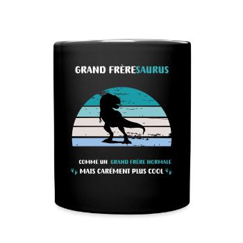 Big Brother Normal Saurus Dinosaurier T Rex - Tasse einfarbig - Schwarz - Vorne