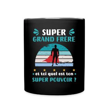 Big Brother Super Power Super Big Brother - Full Colour Mug - black - Front