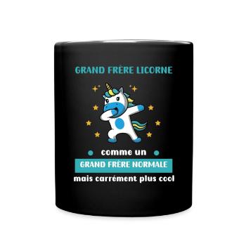 Big Brother Unicorn Big Brother Normal - Full Colour Mug - black - Front
