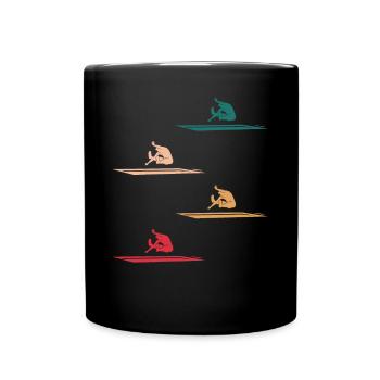 Weitsprung Athletik Dynamik Geschenk - Tasse einfarbig - Schwarz - Vorne