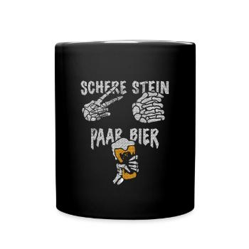 Schere, Stein, Paar, Bier - das perfekte Outfit - Tasse einfarbig - Schwarz - Vorne