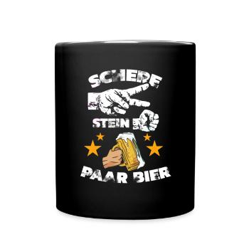 Schere, Stein, Paar, Bier - das perfekte Outfit - Tasse einfarbig - Schwarz - Vorne