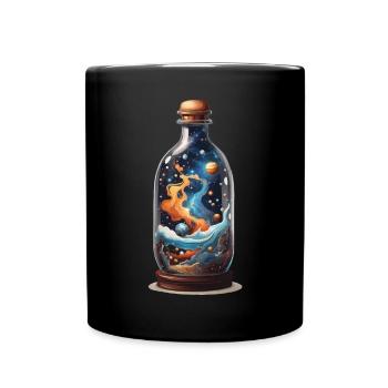Weltall in Flasche Boho-Style Bohemian Streetwear - Tasse einfarbig - Schwarz - Vorne