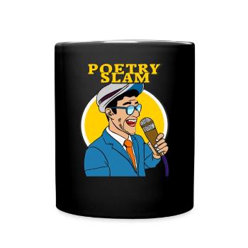 MANN MIKROFON POETRY SLAM - Tasse einfarbig - Schwarz - Vorne