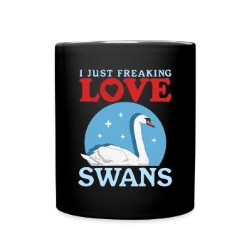 Schwan Schwäne Schwanenliebhaber Geschenk - Tasse einfarbig - Schwarz - Vorne