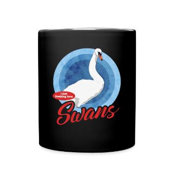 Schwan Schwanenliebhaber Schwäne Geschenk - Tasse einfarbig - Schwarz - Vorne
