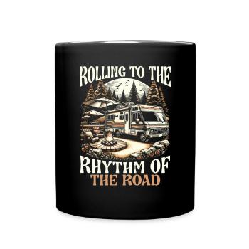 Mobile Home Motorhome Trailer Park Rolling Home - Full Colour Mug - black - Front