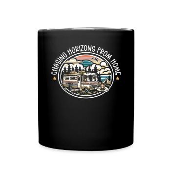 Mobile Home Motorhome Trailer Park Rolling Home - Full Colour Mug - black - Front