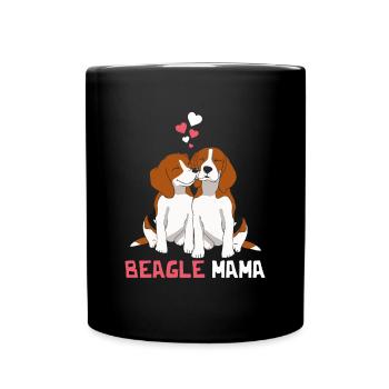 Beste Beagle Mama - Tasse einfarbig - Schwarz - Vorne