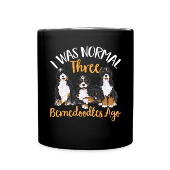 Bernedoodle Hund - Tasse einfarbig - Schwarz - Vorne
