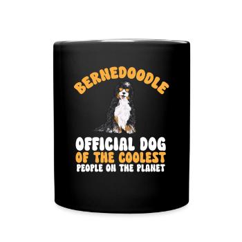 Bernedoodle Hund - Tasse einfarbig - Schwarz - Vorne