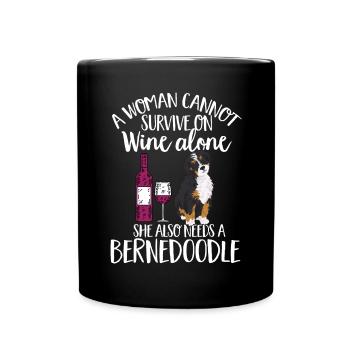 Bernedoodle Dog - Full Colour Mug - black - Front