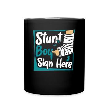Stunt Boy Sign Here Broken Finger Broken Bone - Full Colour Mug - black - Front