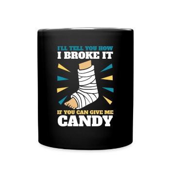 Je vais vous dire comment je l’ai brisé Os cassé - Mug uni - noir - Devant