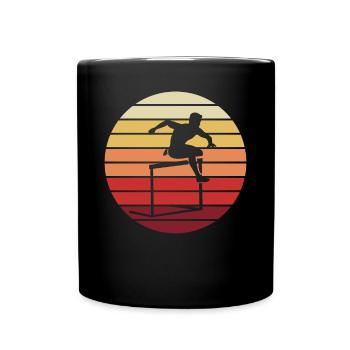 Coucher de soleil Course d’obstacles Sports cadeau - Mug uni - noir - Devant