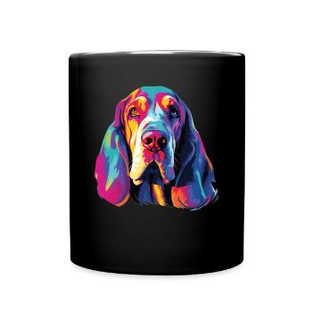Aquarelle Colorée Basset Bleu de Gascogne - Mug uni - noir - Devant