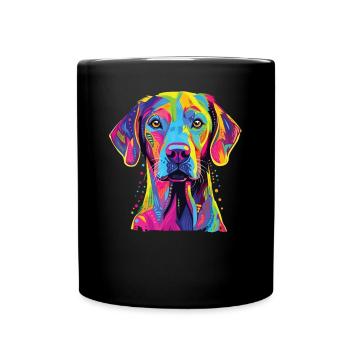 Watercolor Colorful Blue Lacy - Full Colour Mug - black - Front