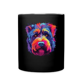 Watercolors Colorful Bouvier des Flandres - Full Colour Mug - black - Front