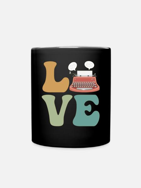 AMOUR Machine à écrire écrivain auteur écriture - Mug uni - noir