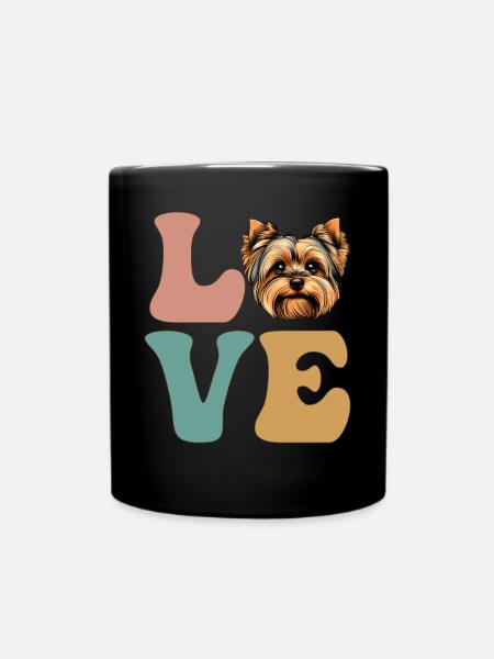 LOVE Yorkshire Terrier chien Yorkie - Mug uni - noir
