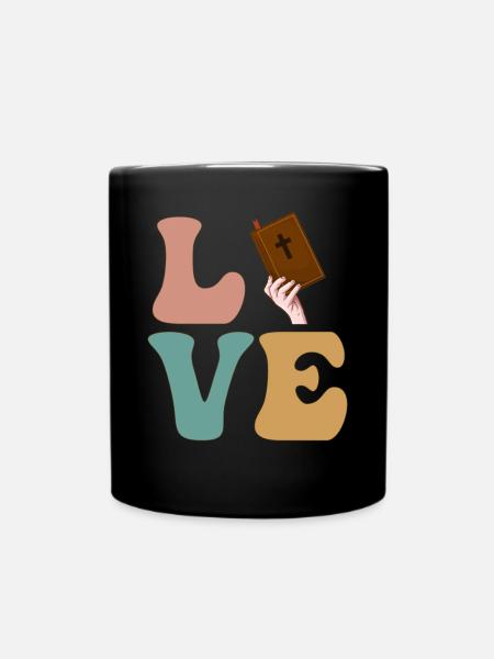 LIEBE Bibel Pastor Christlich Religiös - Tasse einfarbig - Schwarz