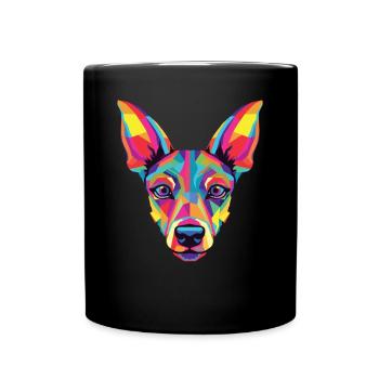 Wasserfarben Farbenfroher Xoloitzcuintli - Tasse einfarbig - Schwarz - Vorne